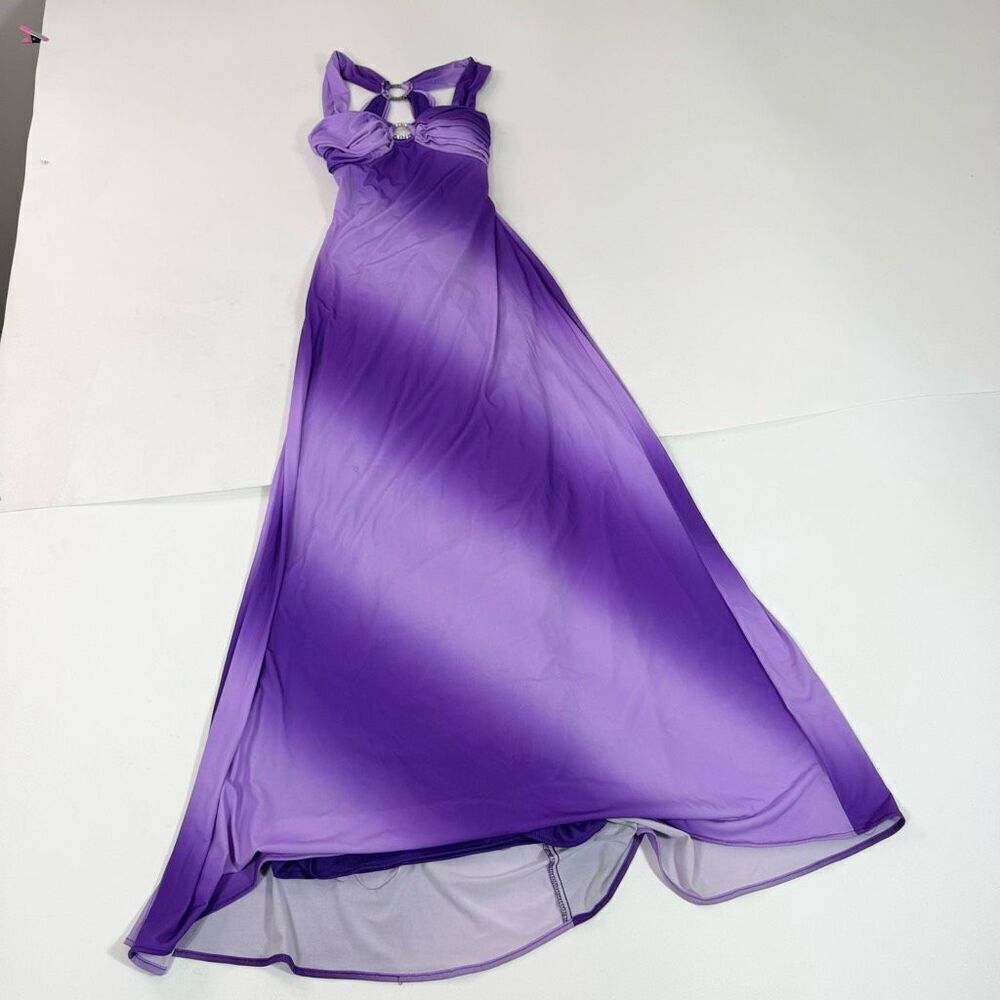 Vintage Y2K Fanny Fashion Dress Women Small Purple Maxi Prom  Rhinestone Rings